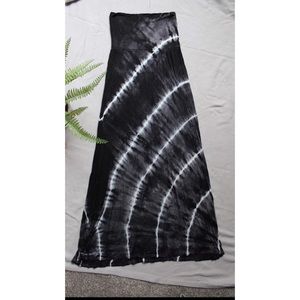Tie dye maxi skirt (also strapless dress!)